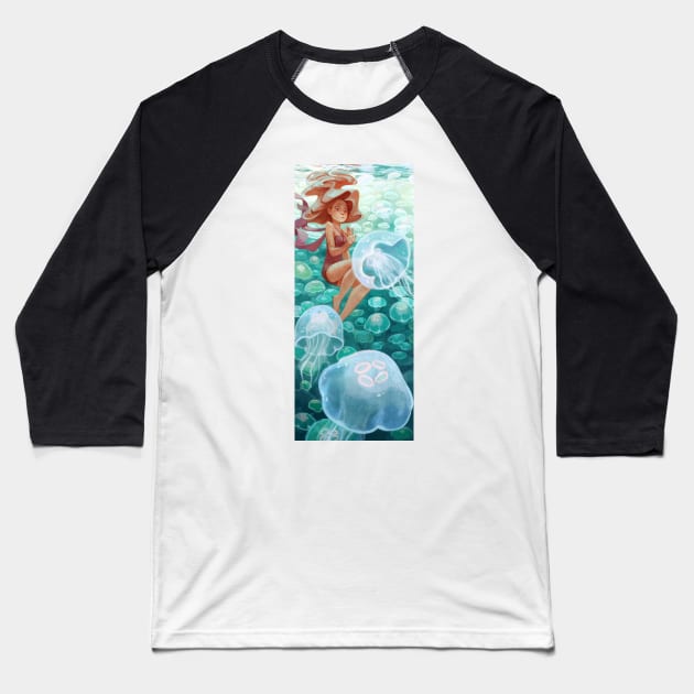 Jellyfishies Baseball T-Shirt by schmoedraws